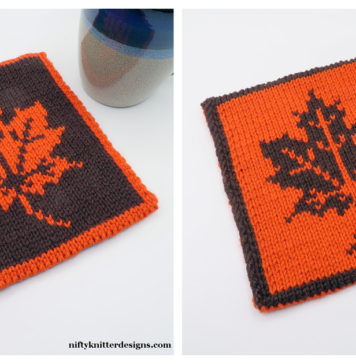 Autumn Leaf Potholder Free Knitting Pattern