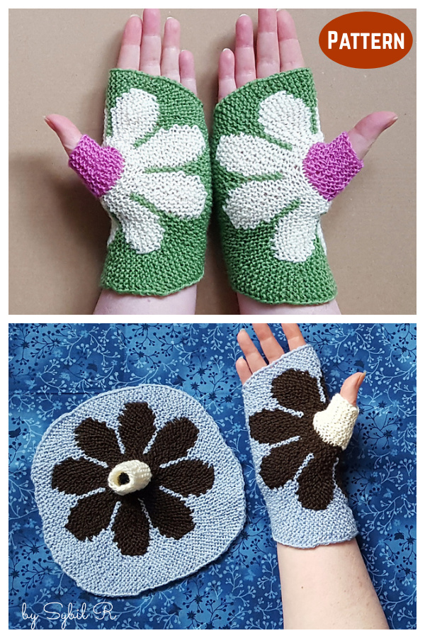 Blümchen Fingerless Gloves Knitting Pattern