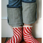 Candy Cane Bedroom Tube Socks Free Knitting Pattern