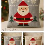 Festive Santa Square Sofa Pillow Knitting Pattern
