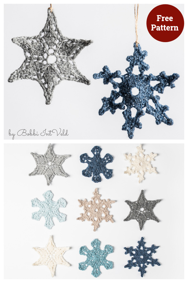 1285K - Snowflakes - Decorations Knitting Pattern for Christmas in