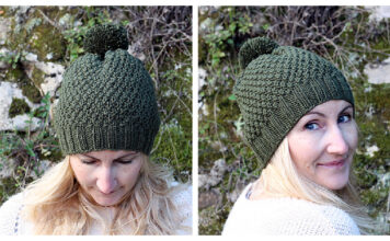 Irish Moss Beanie Hat Free Knitting Pattern