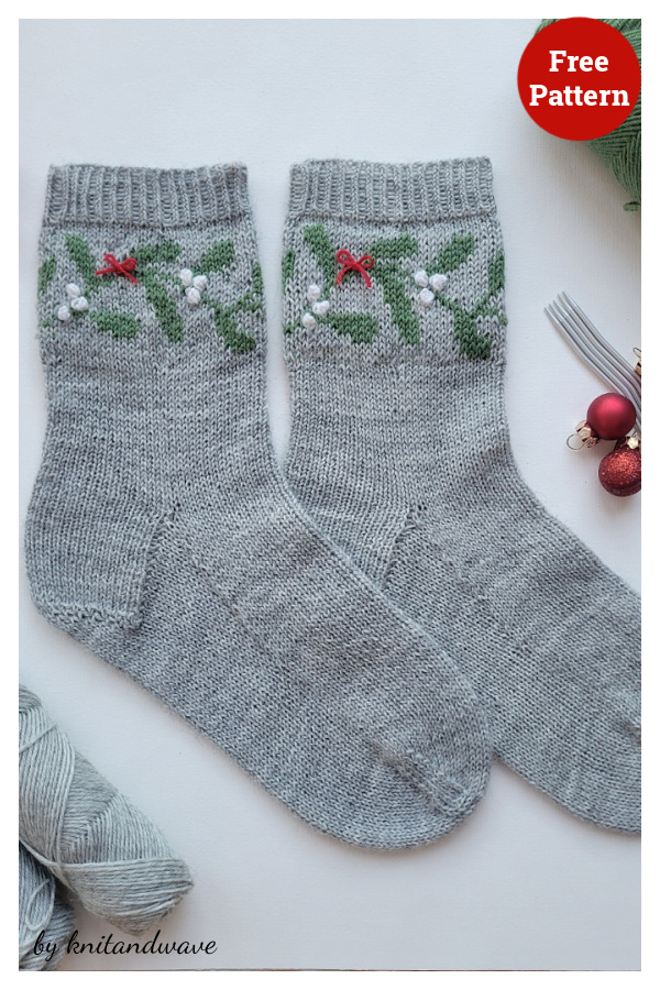 Mistletoe Socks Free Knitting Pattern