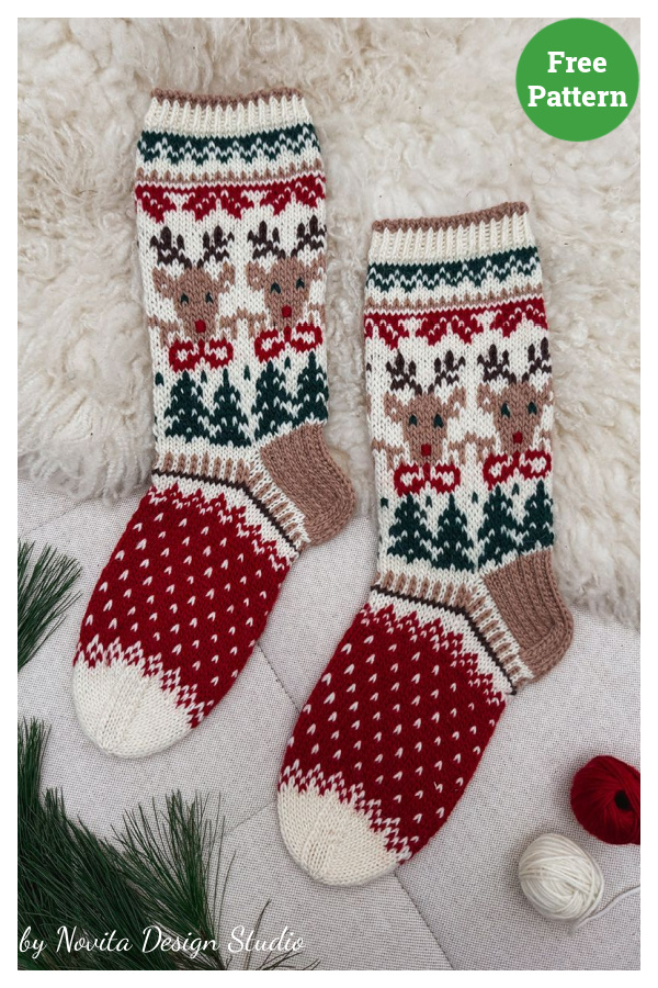 Rudolf Socks Free Knitting Pattern