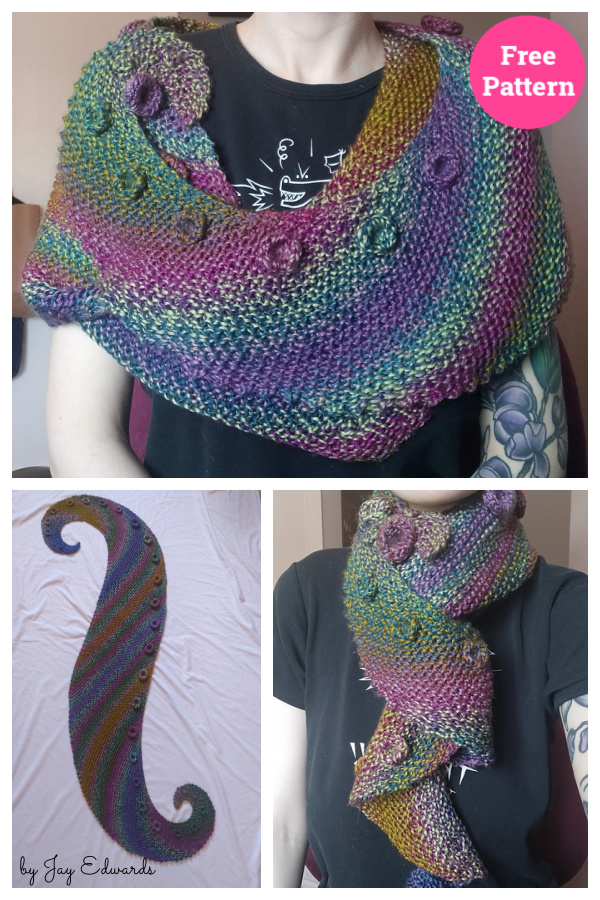Sea Witch Tentacle Spiral Scarf Free Knitting Pattern