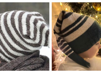 Stripy Pixie Hat Free Knitting Pattern