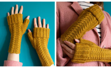 Vireo Cabled Fingerless Mitts Free Knitting Pattern