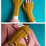 Vireo Cabled Fingerless Mitts Free nitting Pattern f