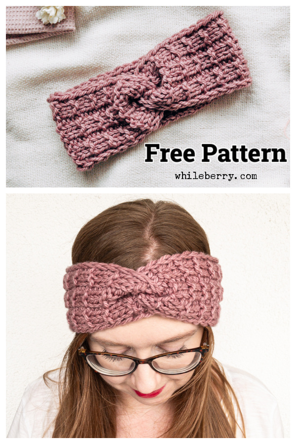 Waffle Stitch Headband Free Knitting Pattern