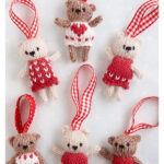 Bear Christmas Tree Decorations Free Knitting Pattern