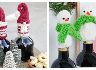 Christmas Bottle Topper Free Knitting Patterns