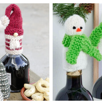 Christmas Bottle Topper Free Knitting Patterns