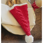 Dinner At The Kringles Christmas Hat Cutlery Holder Free Knitting Pattern
