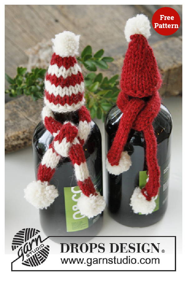 Hat and Scarf Bottle Covers Free Knitting Pattern