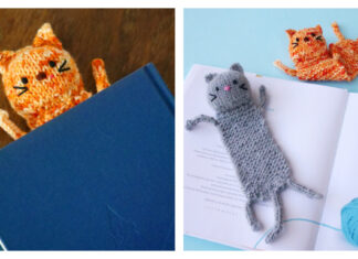Inside Cat Bookmark Free Knitting Pattern