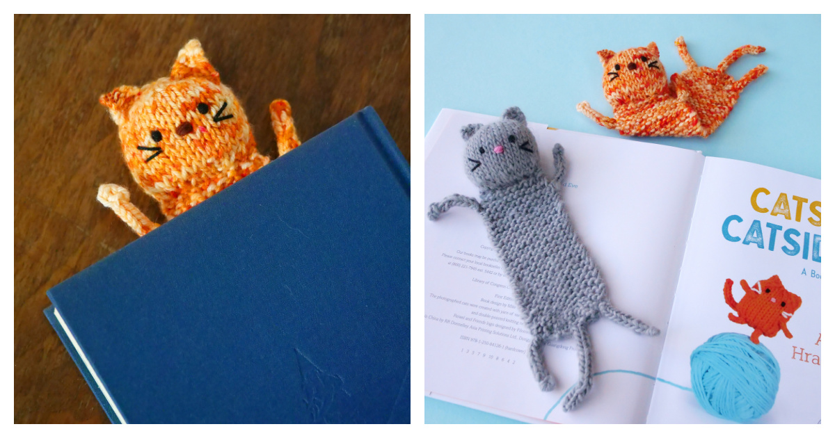 Cat Bookmark Free Knitting Pattern