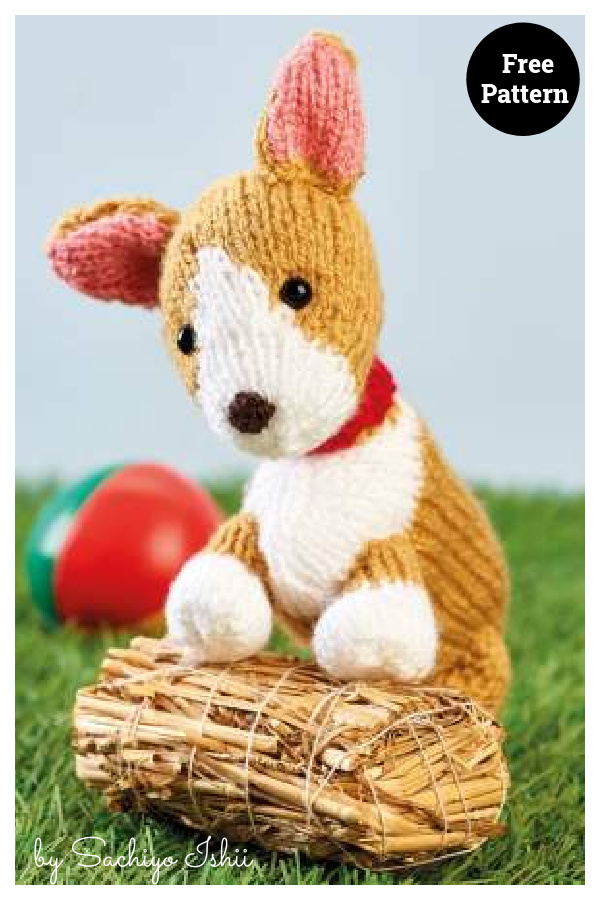 Corgi Dog Amigurumi Free Knitting Pattern