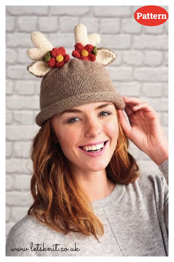 Reindeer Hat and Headband Knitting Pattern