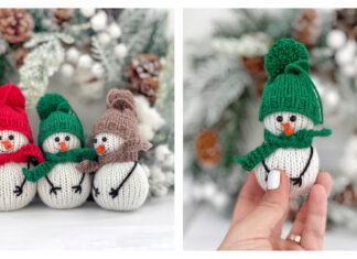 Snowman Christmas Ornament Knitting Pattern