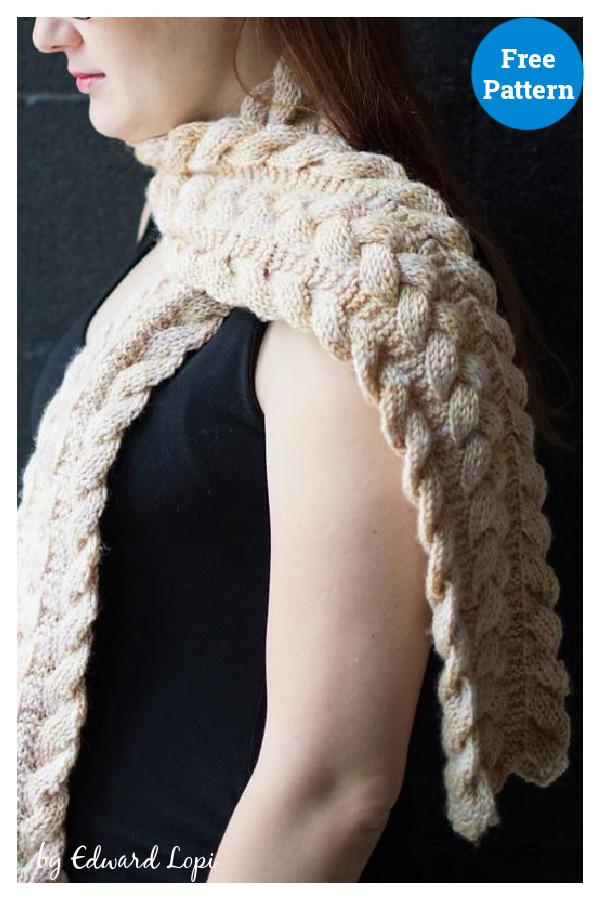 Third Law Cabled Scarf Free Knitting Pattern