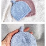 Top Knot Baby Beanie Knitting Pattern
