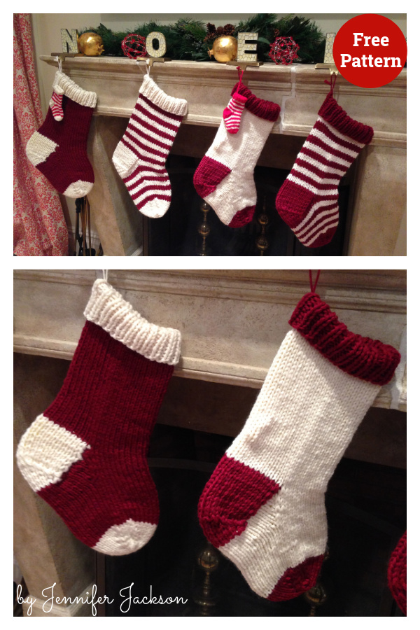 Jumbo Christmas Stocking in a Jiffy Free Knitting Pattern