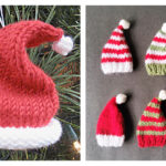 Mini Santa Hat Ornament Free Knitting Pattern