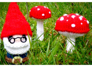 Mr Gnome and Mushroom Free Knitting Pattern