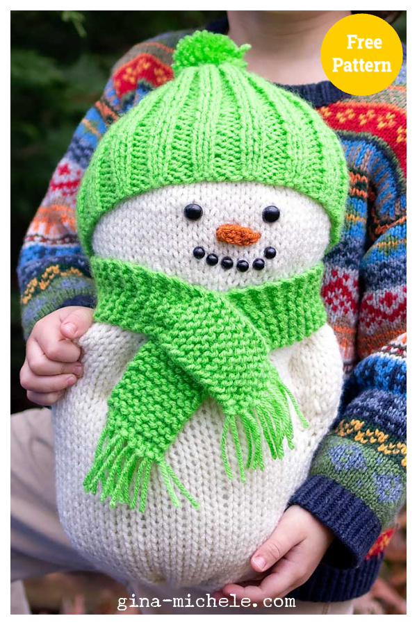 Plush Snowman Free Knitting Pattern