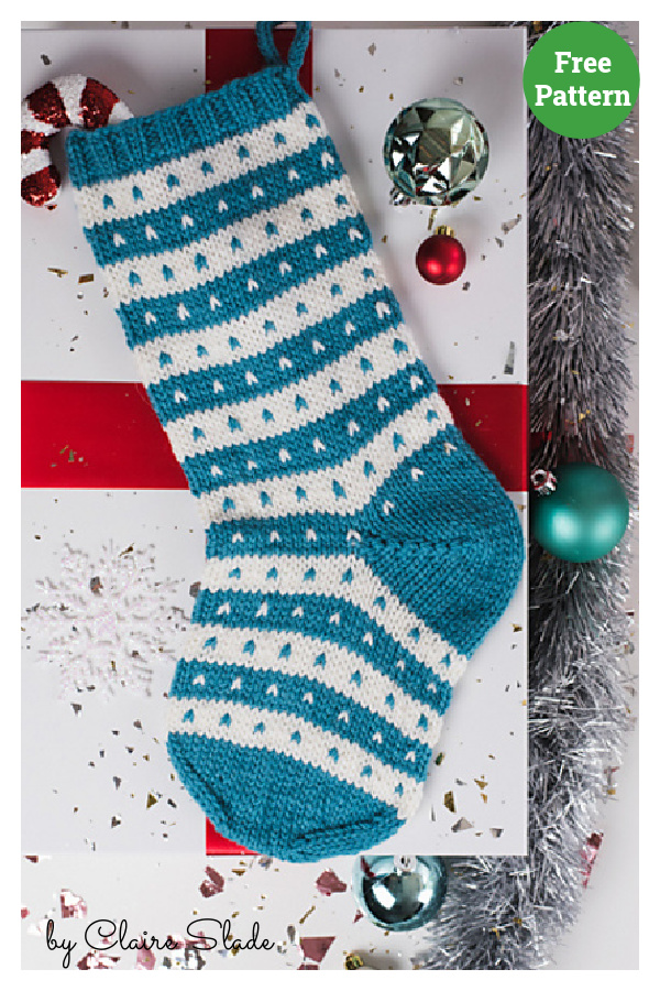 Snow Flurry Stocking Free Knitting Pattern