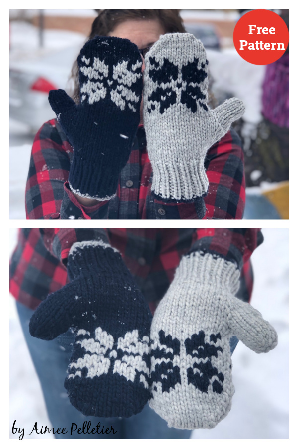 Snow'ver It Mittens Free Knitting Pattern