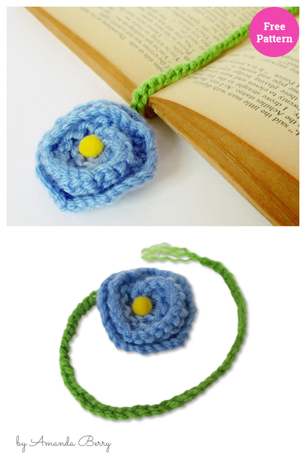 Flower Bookmark Free Knitting Pattern