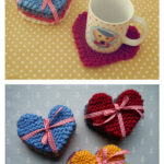 Heart Coaster Free Knitting Pattern and Video Tutorial