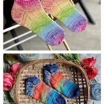 Rainbow Fade Shortie Socks Free Knitting Pattern