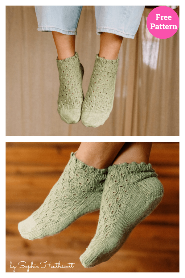 Rosmarino Eyelet Ankle Socks Free Knitting Pattern