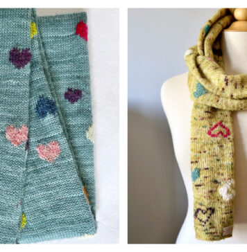 Shape Of My Heart Scarf Free Knitting Pattern