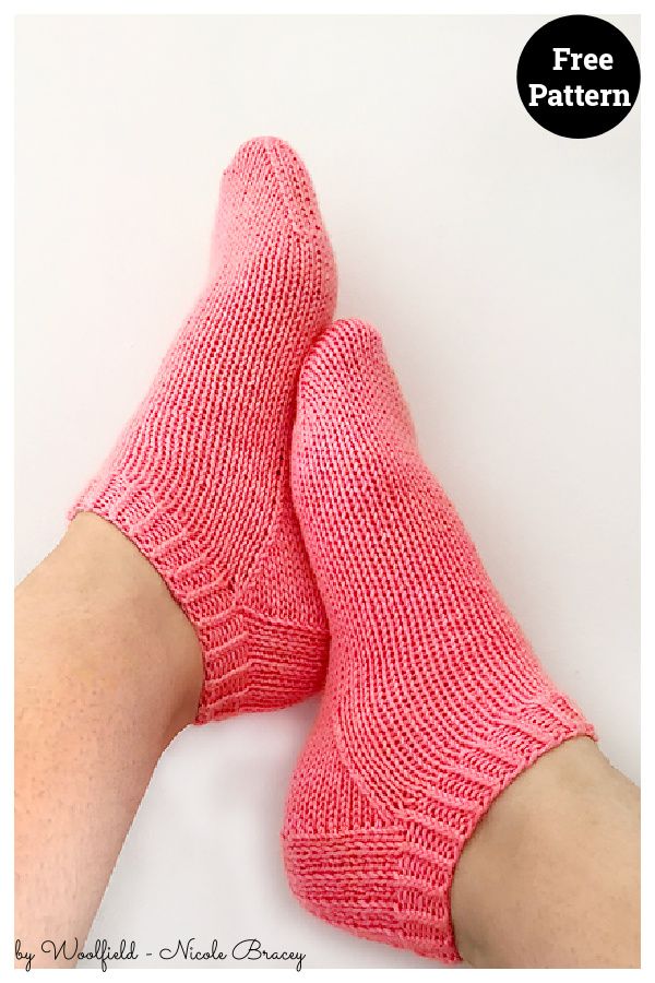 Rose City Rollers Ankle Socks Free Knitting Pattern