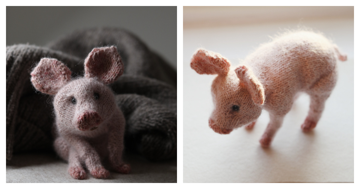 Piglet Toy Free Knitting Pattern