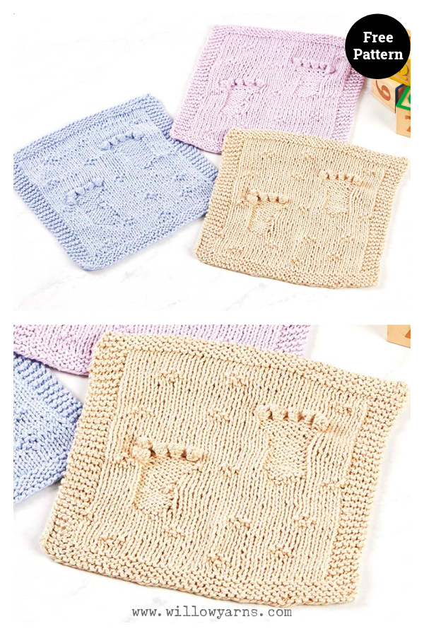 Baby Feet Washcloths Free Knitting Pattern
