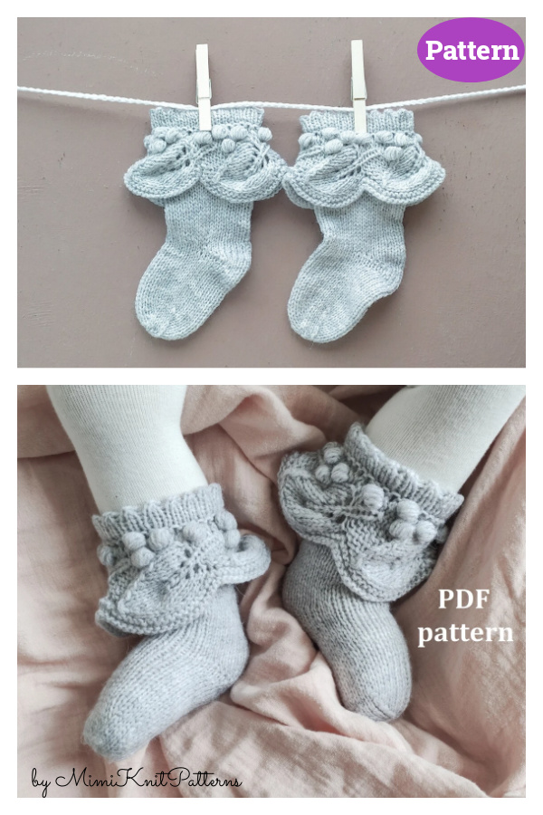 Baby Girl Socks Knitting Pattern