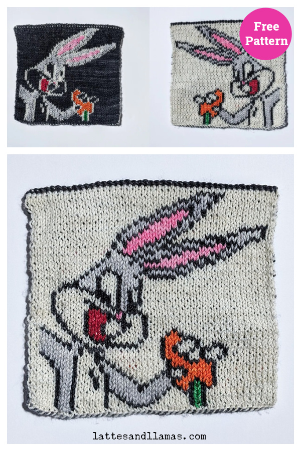Bugs Bunny Afghan Block Free Knitting Pattern