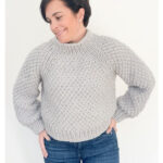 Easy Moss Stitch Raglan Sweater Free Knitting Pattern and Video Tutorial