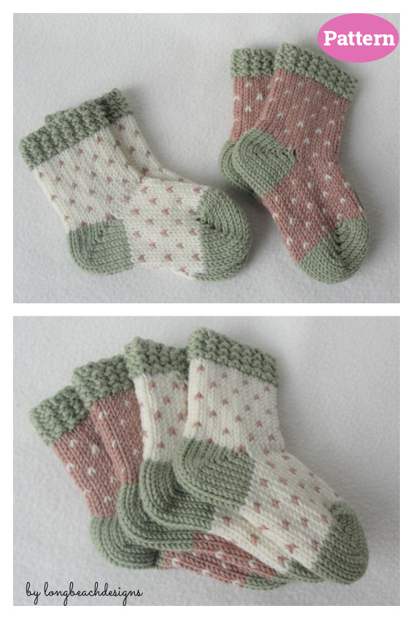 Fair Isle Baby Socks Knitting Pattern