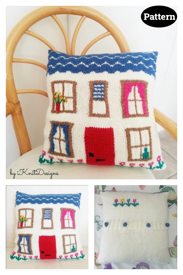 House Pillow Knitting Pattern