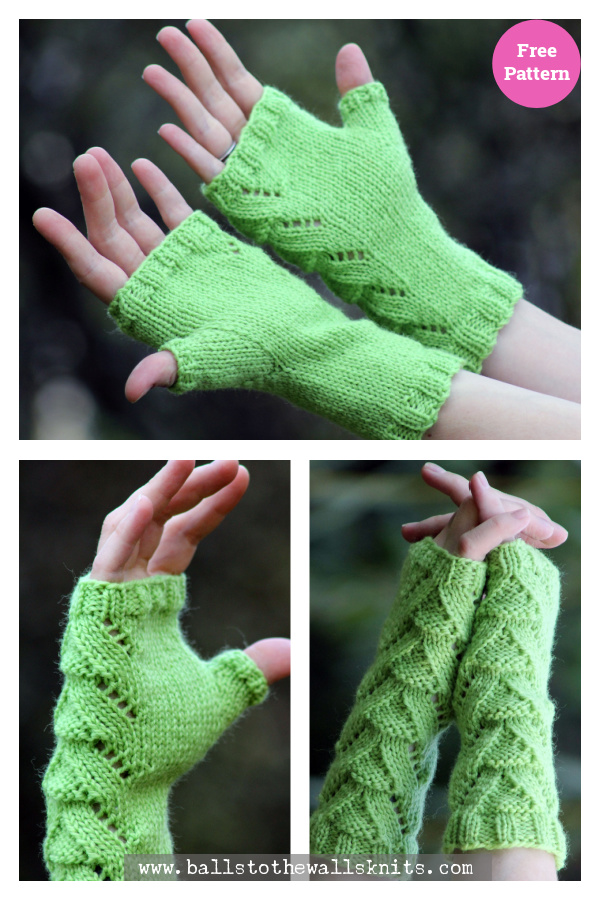Lizard People Fingerless Gloves Free Knitting Pattern