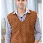 Men’s Basketweave Vest Free Knitting Pattern