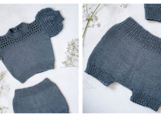 Puff Sleeve Heirloom Lace Baby Set Free Knitting Pattern