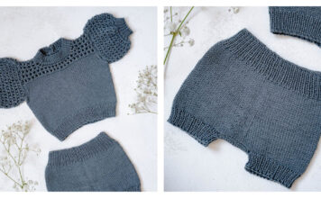 Puff Sleeve Heirloom Lace Baby Set Free Knitting Pattern