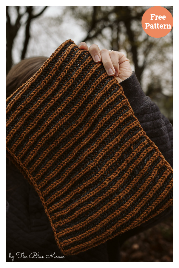 Worsted Kodiak Cowl Free Knitting Pattern