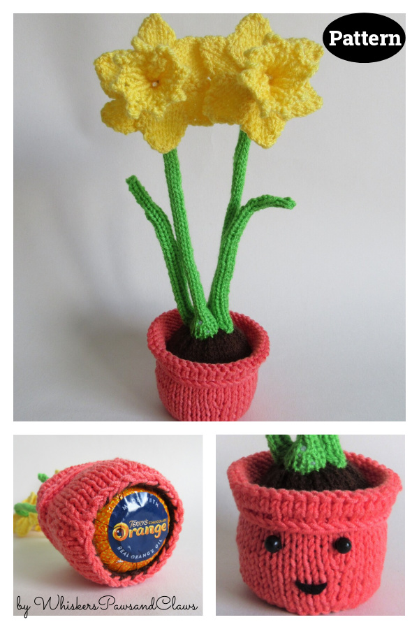 Daffodils in a Pot Knitting Pattern